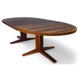 John Mortensen for Heltborg Mobler, Model 'HM55' extending dining table, Rosewood, Stamped 'Heltborg