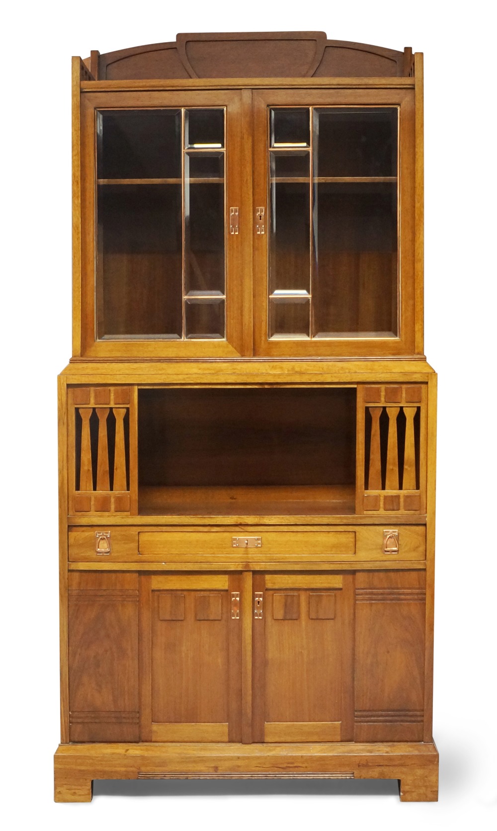 Ludwig Alter Hofmobelfabrik, Manner of Peter Behrens, Jugendstil bookcase cabinet, circa 1910,