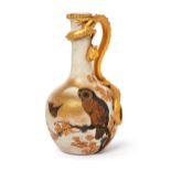 Royal Worcester, Aesthetic movement Owl ewer with dragon handle, 1883, Glazed porcelain, gilded,