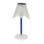 Ca' Del Gallo, Murano glass lamp, circa 1970, Blue and frosted glass, plastic, electrical
