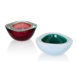 Vetreria Gino Cenedese, Sommerso glass bowl together with another Murano Sommerso bowl, circa