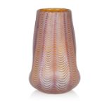 Loetz, Aeolus orange dimpled vase, circa 1900, Iridescent glass, Unmarked, 15.5cm high Please