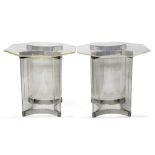 Alessandro Albrizzi (1934-1994), Pair of side tables, circa 1970, Perspex, chromed metal, 66cm high,