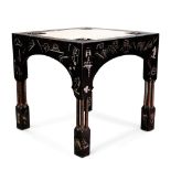 Carlo Bugatti (1856-1940), Games table with inlaid motifs, circa 1900, Ebonised walnut, pewter