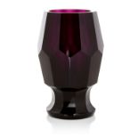 Josef Hoffmann (1870-1956) for Wiener Werkstatte (attributed), Faceted vase, circa 1918, Amethyst