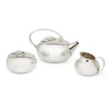 Lino Sabattini (1925-2016) for Christofle, 'Boule' Tea set, circa 1960, Silver plated metal, Each