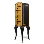 Kevin Irvin (b.1959), Lingerie cabinet, 2003, Maple, ebonised maple, patinated bronze, 155cm high,