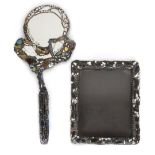 Andrew Logan (b.1945), Hand mirror and picture frame, mirror dated 1986, Mirrored glass, mixed