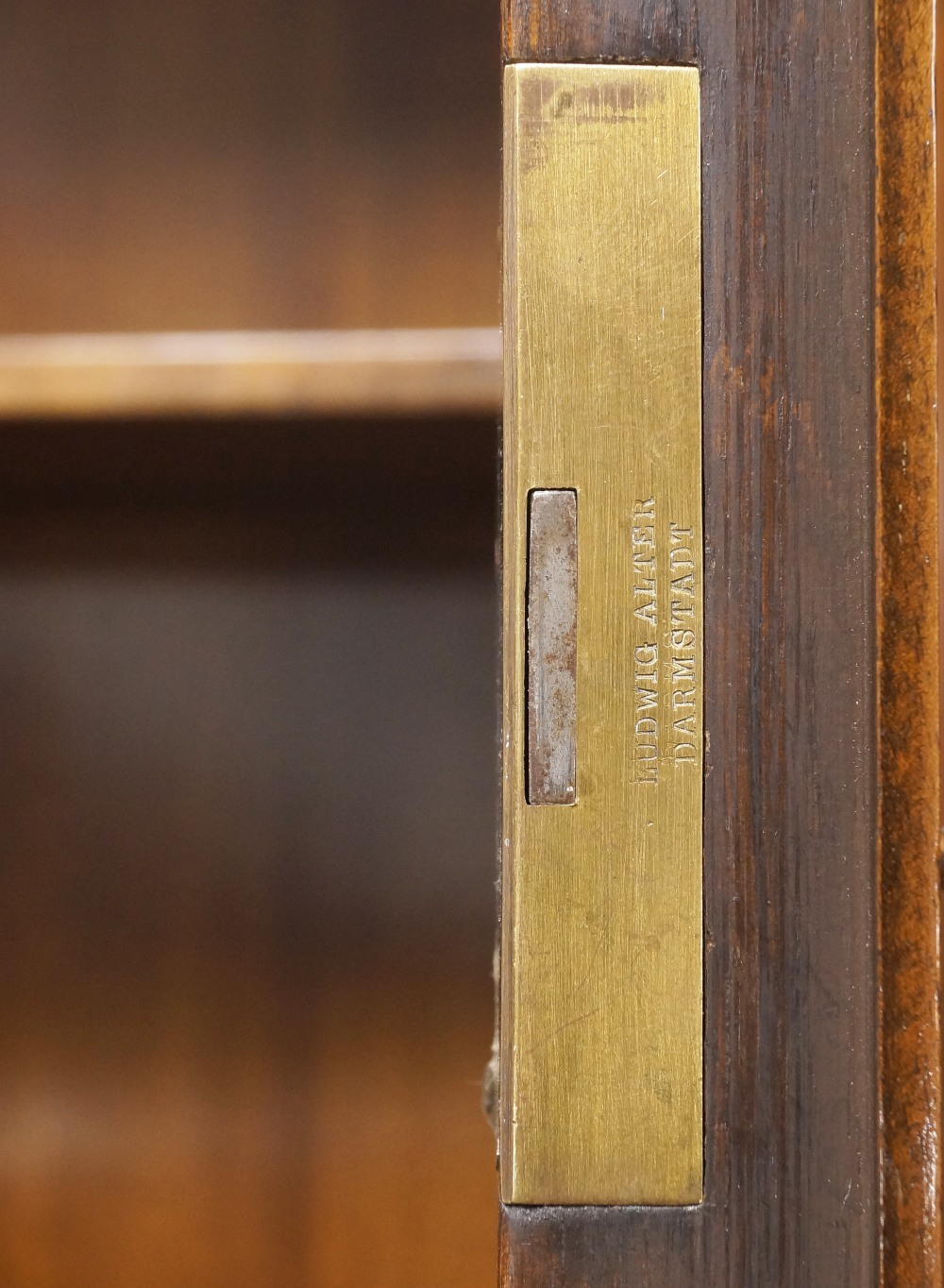 Ludwig Alter Hofmobelfabrik, Manner of Peter Behrens, Jugendstil bookcase cabinet, circa 1910, - Image 4 of 4