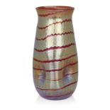 Loetz, Phaenomen PG 5301 dimpled Camelienrot vase, circa 1907, Iridescent glass, Unmarked, 19cm high