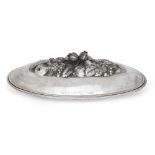 M. Casprini ( 800 silver ), Repousse work and embossed 800 serving dish and cover, second half