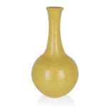 Thelma Marcuson (1919-2009), Studio Pottery yellow crackle glaze bottle vase, mid 1980s,