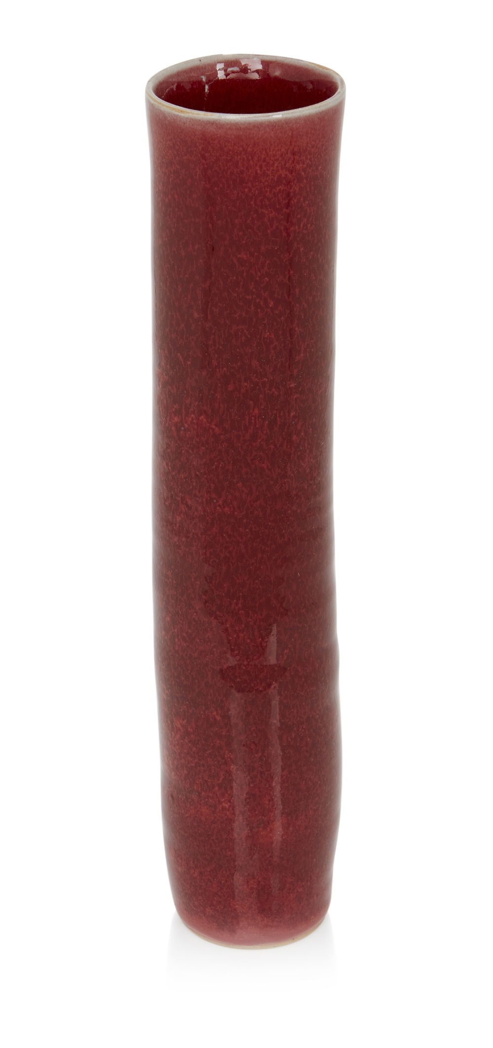 Rupert Spira (b.1960), Studio Pottery cylinder vase, circa 2000, Stoneware, deep red glaze with pale