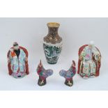 A group of Chinese porcelain, 20th century, comprising a pair of Chinese export style cockerels with
