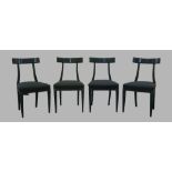 A set of four French ebonised dining chairs, early 20th centuryPlease refer to department for