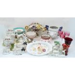 A collection of ceramics and glassware, 19th century and later, to include: a pair of