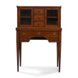 An Edwardian Sheraton revival satinwood Bonheur Du Jour, early 20th century, walnut and rosewood