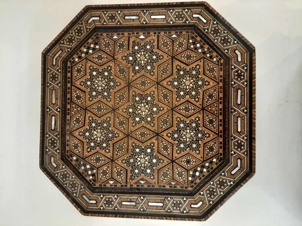 Four Middle Eastern parquetry boxes, first half 20th century, each intricately inlaid in wood, - Image 4 of 14