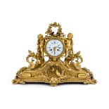 A French gilt-bronze mantel clock, by Raingo Freres, Paris, late 19th century, the gilt-bronze