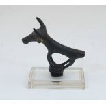 A bronze Etruscan style bull, after the Antique, standing four square with stylised elongated