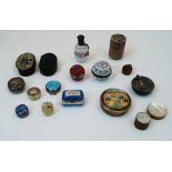 A group of sixteen trinket boxes, 19th / 20th century, of various origins, to include a Chinese