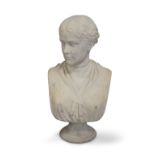 William Brodie R.S.A. Scottish, 1815-1881, a carved white marble bust of a lady, possibly of