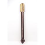 A George III mahogany mercury stick barometer, of typical form, signed J. Wisker, York, 91cm high (