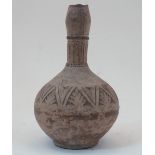 A Middle Eastern style pottery vase, after the Antique, the neck with panelling and moulded borders,