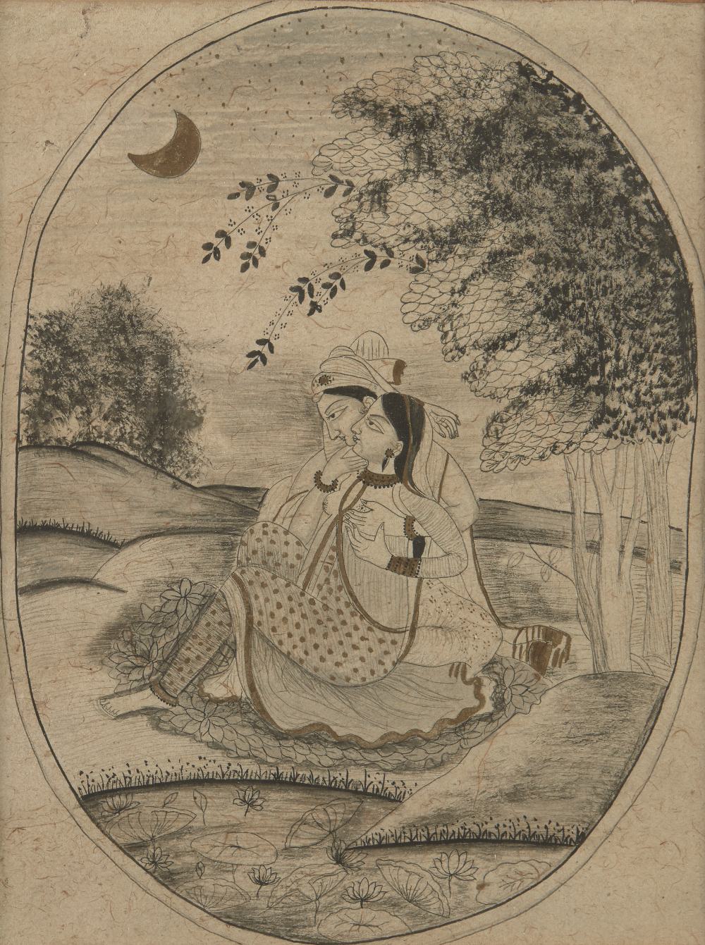 Two Indian miniature paintings, India, 20th century, ink and gouache on paper heightened with - Image 3 of 3