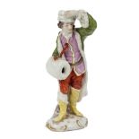 A Ludwigsburg porcelain figure emblematic of Winter, c.1765, blue crowed interlaced C mark,