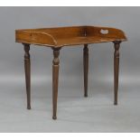 A mahogany tray top table, 19th century and later, 51cm high, 61cm wide, 41cm deeptop with scratches