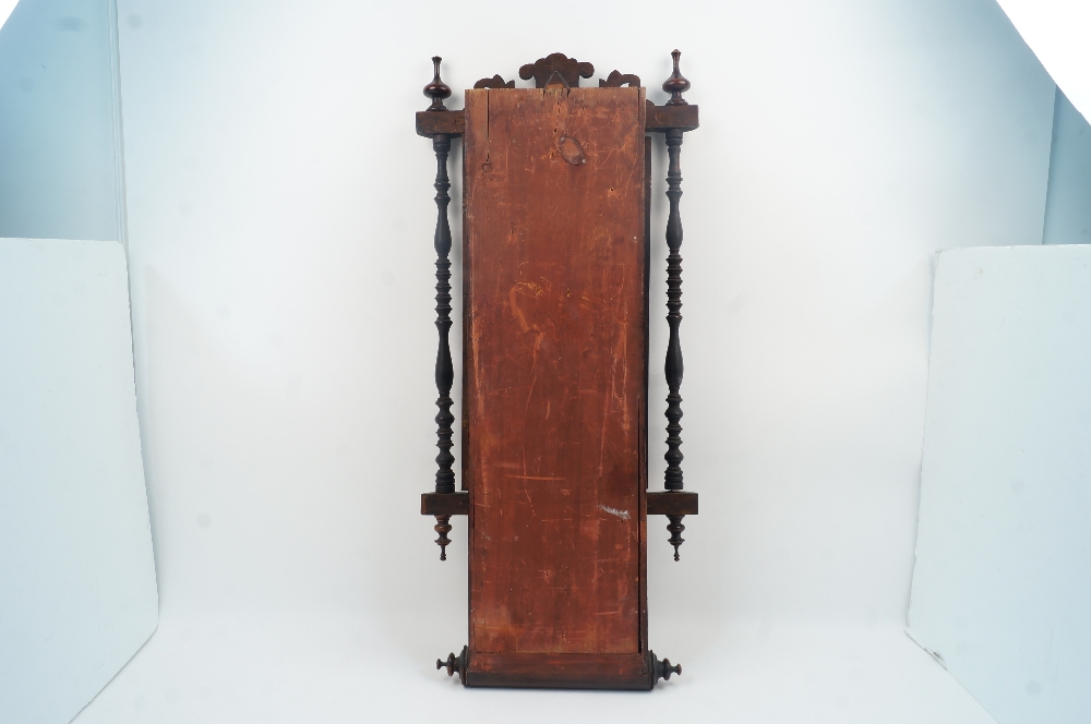 An inlaid rosewood wall clock, early 20th century, the case with floral inlaid decoration and twin - Image 2 of 4