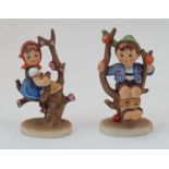 A Hummel figurine, 'Apple Tree Boy', 20th century, model no 142 3/0 on base, 10cm high; together