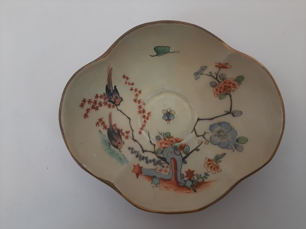 Two Chinese cups and saucers, late 19th century, modelled as flowers, decorated with figures and - Image 2 of 18
