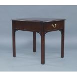 A reproduction George III style single drawer side table, by Thomasville, 60cm high, 54cm wide, 66cm