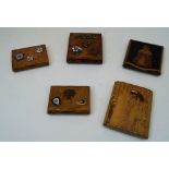 Five Russian corellian birch cigarette boxes, late 19th / early 20th century, to include one dated