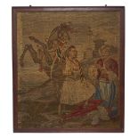 A French tapestry panel, 19th century, depicting 'Le Giaour, Vainqueur d'Hassan', after Horace