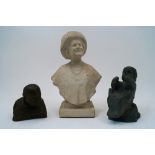 After Oscar Nemon, British, 1906-1985, a plaster bust of H.M.Queen Elizabeth The Queen Mother with