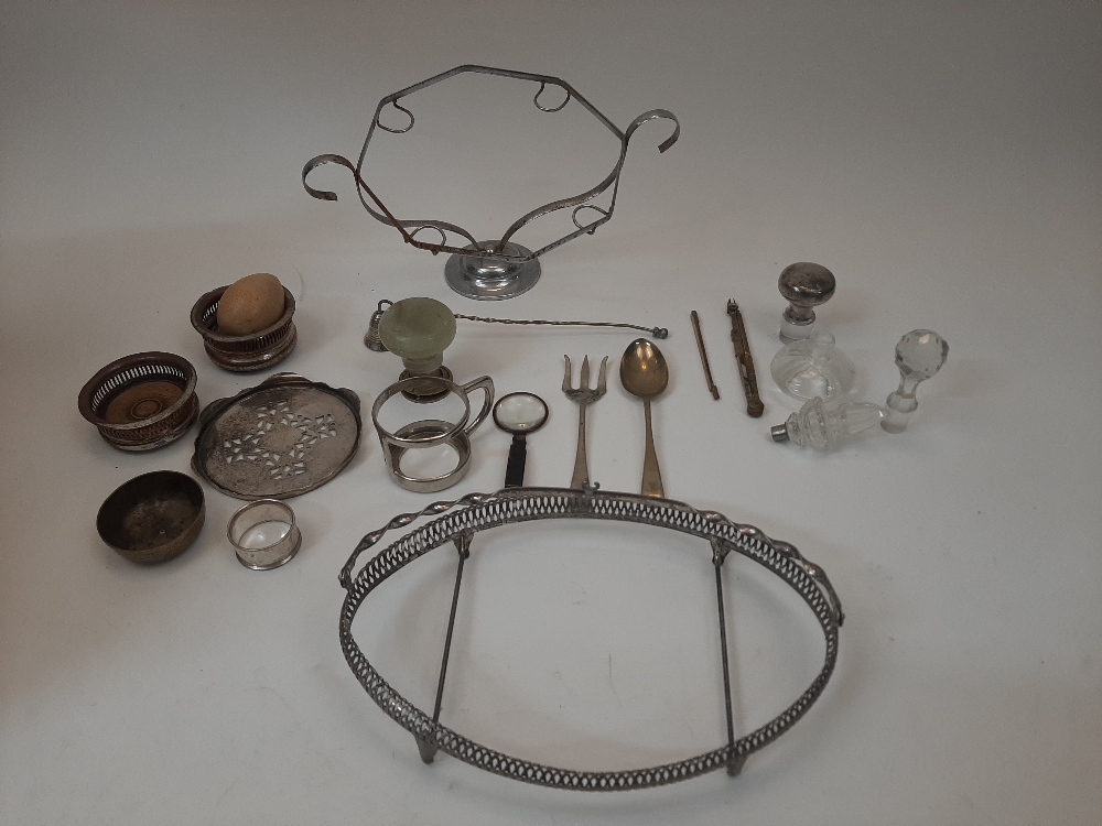 A large assorted collection of silver plate, to include: two pierced belts; a teapot; five - Image 3 of 3