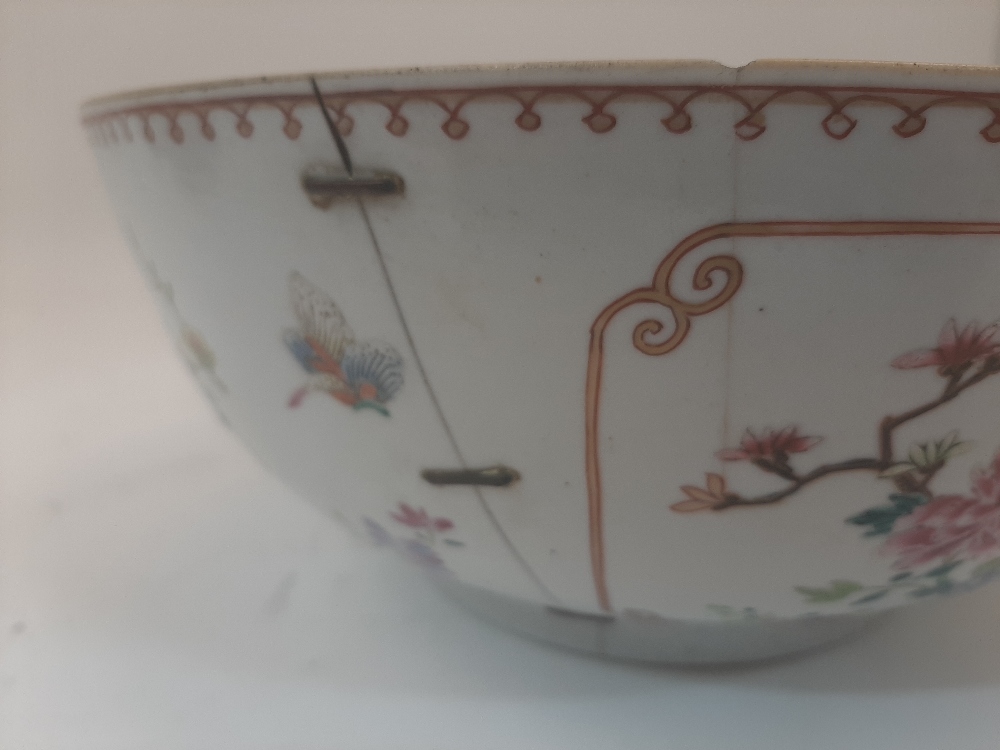 Two Chinese cups and saucers, late 19th century, modelled as flowers, decorated with figures and - Image 7 of 18
