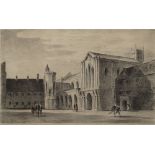 Edward Ardizzone CBE RA, British 1900-1979- The Abbey at Downside, The School; lithograph, signed in