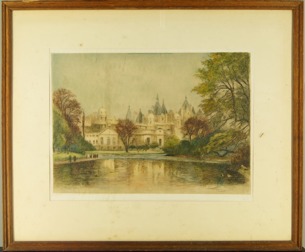 Eugene James Tily, British 1870-1937- St James's Park, after Edward King; etching printed in - Image 2 of 2