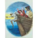 Lieutenant Blackwood Moutray Read, British c.1800-c.1870- Scene, on board ship, at Ceylon. May