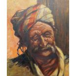 European School, early 20th century- Portrait of a man in a turban; oil on canvas, 48 x 37.5 cm.