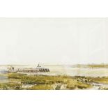 Thomas Collier, RI, British 1840-1891- View of the Suffolk Coast; pencil and watercolour on paper,