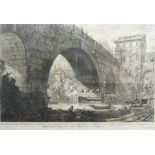 Giovanni Battista Piranesi, Italian 1720-1778- Veduta del Ponte Ferrato; etching, 39.5 x 60 cm.