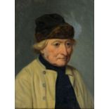 Jacop Kornerup, Danish 1825-1913- Portrait of a gentleman, bust-length, wearing a fur hat; oil on