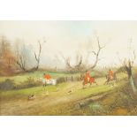 Philip Henry Rideout, British 1860-1920- Hunting scenes; oils on board, six, ea. signed and dated