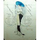 British School, early/mid 20th century- Programme of Battery Concert; pen and black ink and