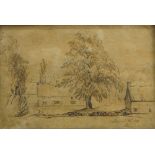 British School, early/mid 19th century- Sketches of Newnham, Dyrham, and Bradby; pencil on paper,